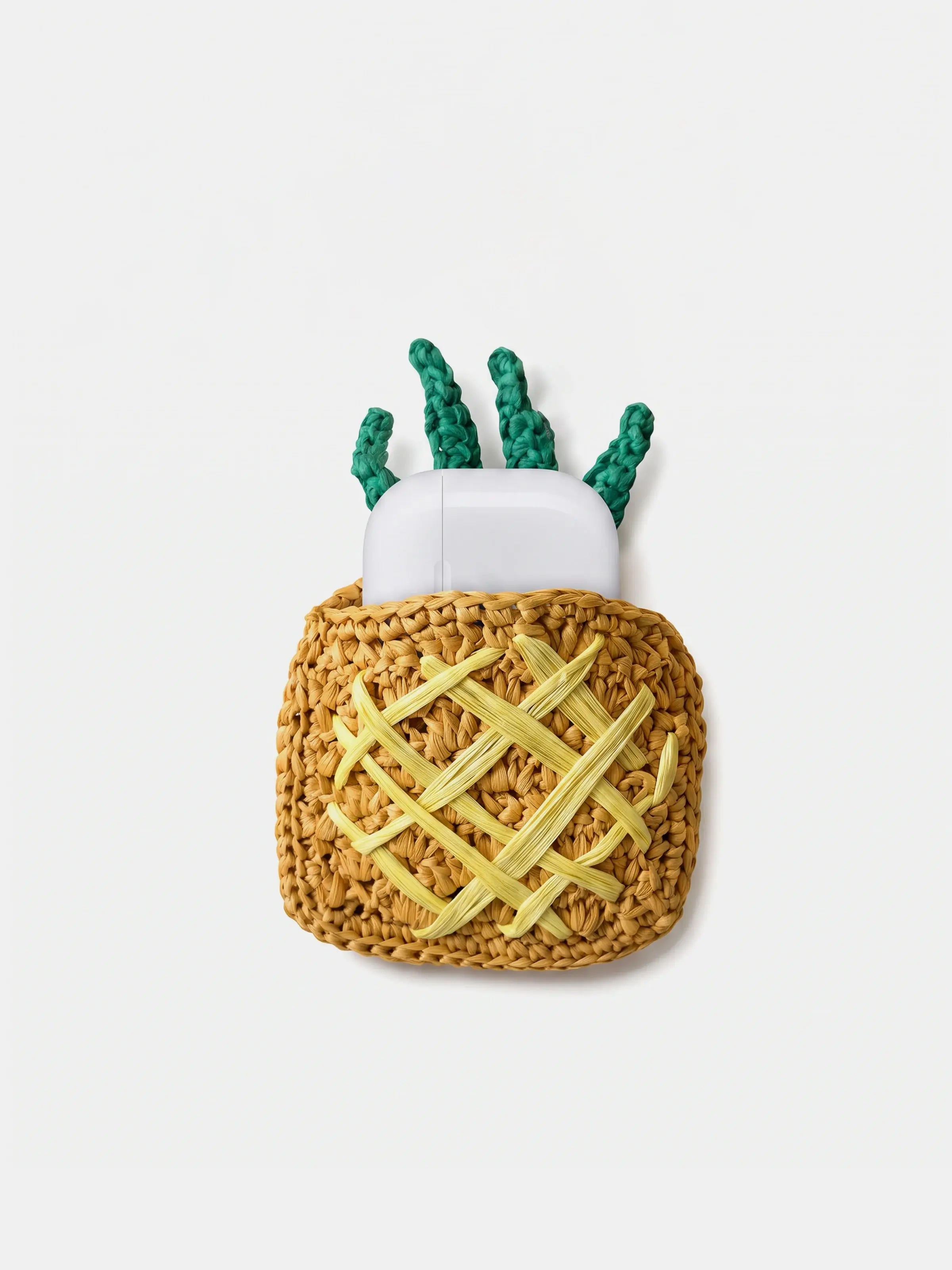 A pineapple charm that holds AirPods Pro
