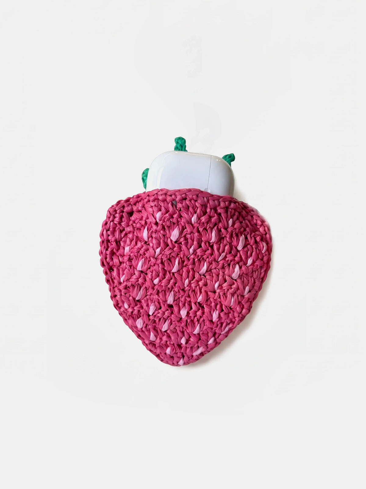 a pink strawberry charm that holds AirPods Pro