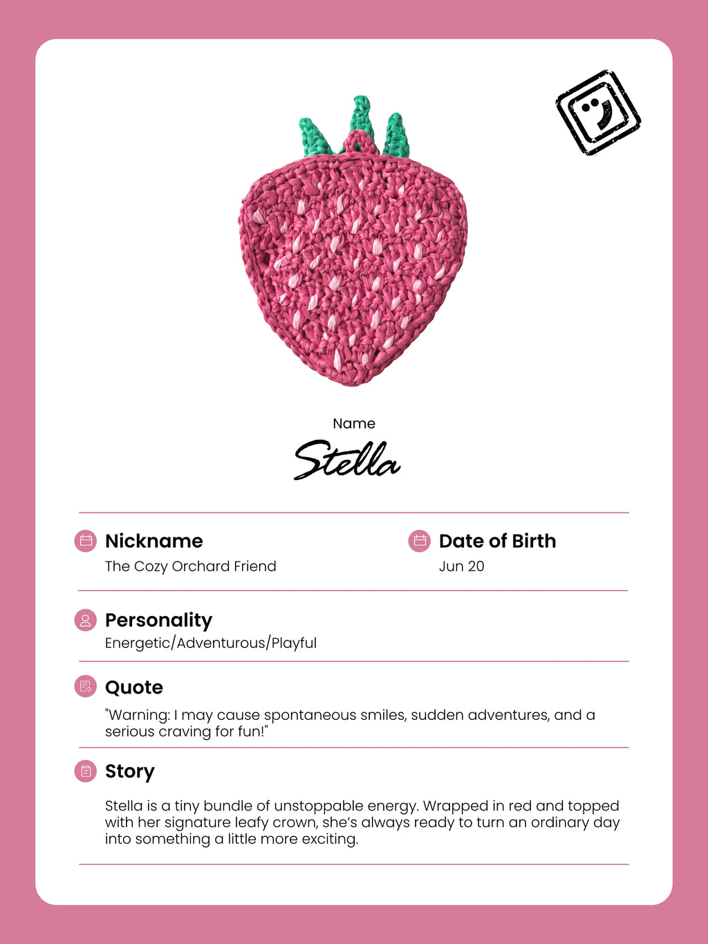 identify card and story of stellar the strawberry charm from joybit.art